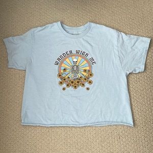 wander with me cropped screen printed tee